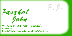paszkal john business card